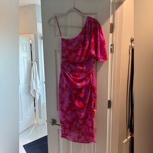 DO+BE Vibrant Pink One-Shoulder Dress